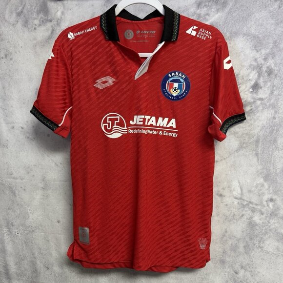 Lotto Sabah F.C. Soccer Jersey Adult Red Adult Small Collared Football - Picture 1 of 10